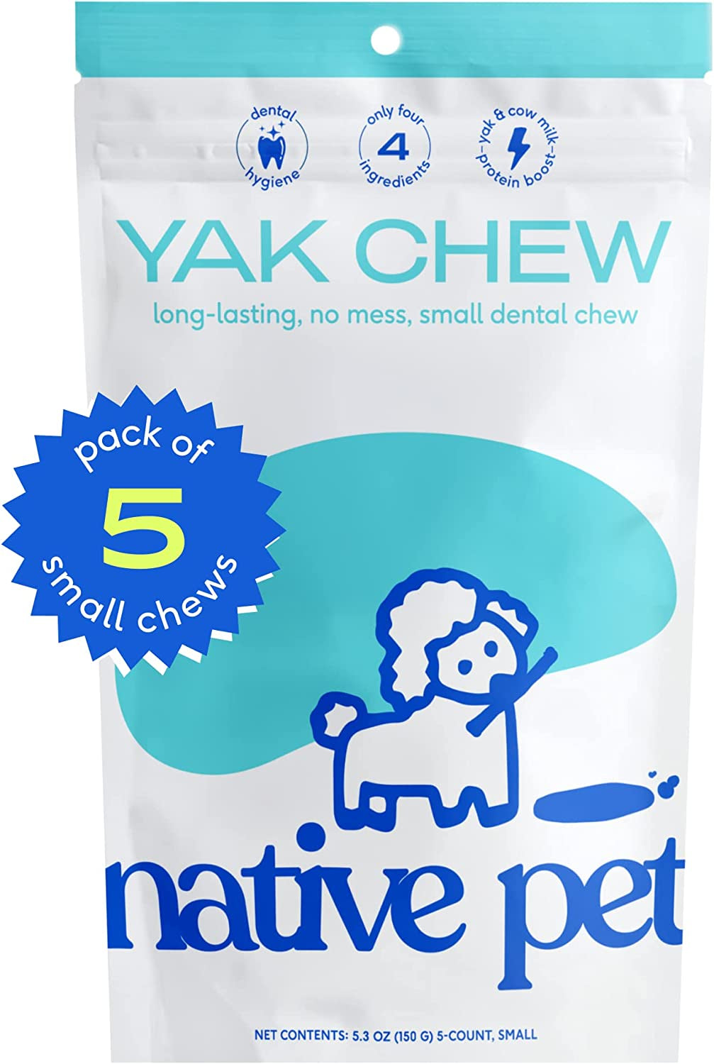 Native Pet Yak Chews (3 Medium Chews) Native Pet Small (Pack Of 5)