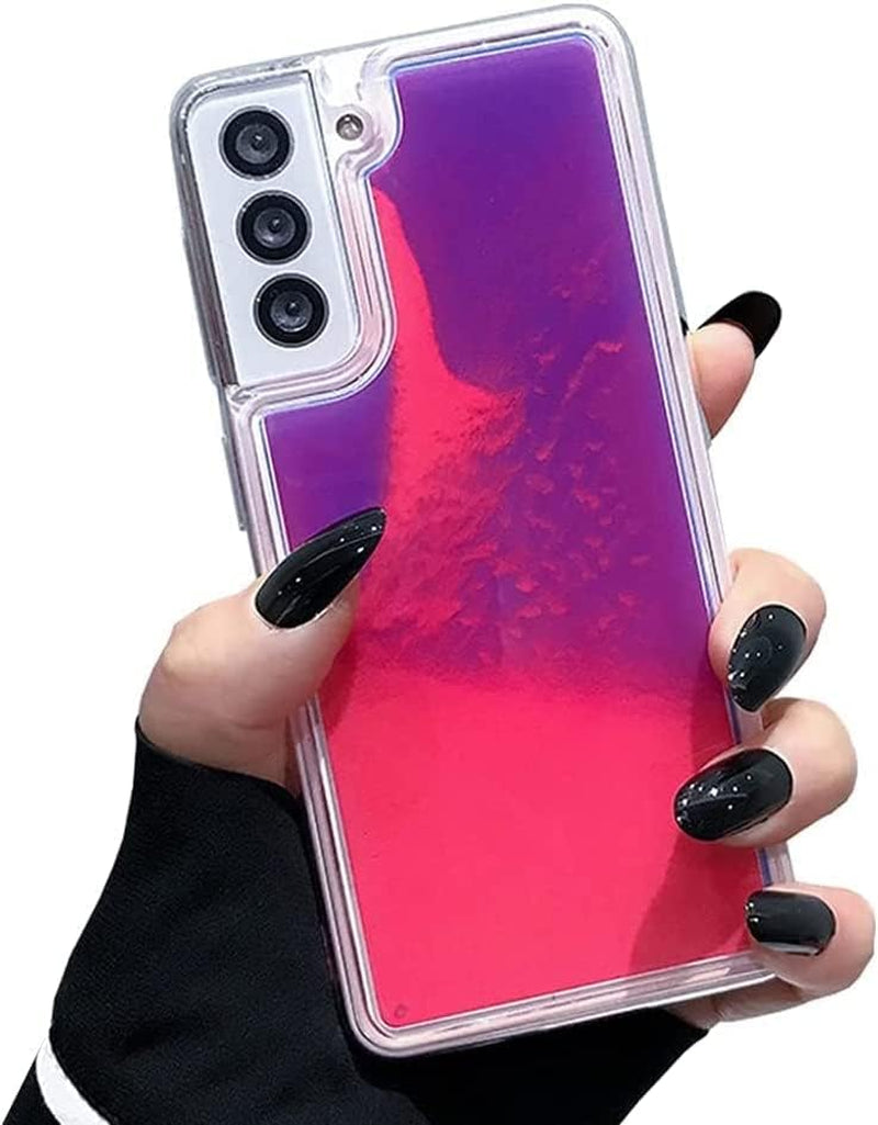 Yatchen Liquid Fluorescent Case for Samsung Galaxy S21 Plus,Luxury Fun Glow in the Darkness Quicksand Clear Soft TPU Back Cover Luminous Shockproof Protector (Rose, Galaxy S21 Plus) Yatchen Rose Galaxy S23 Ultra