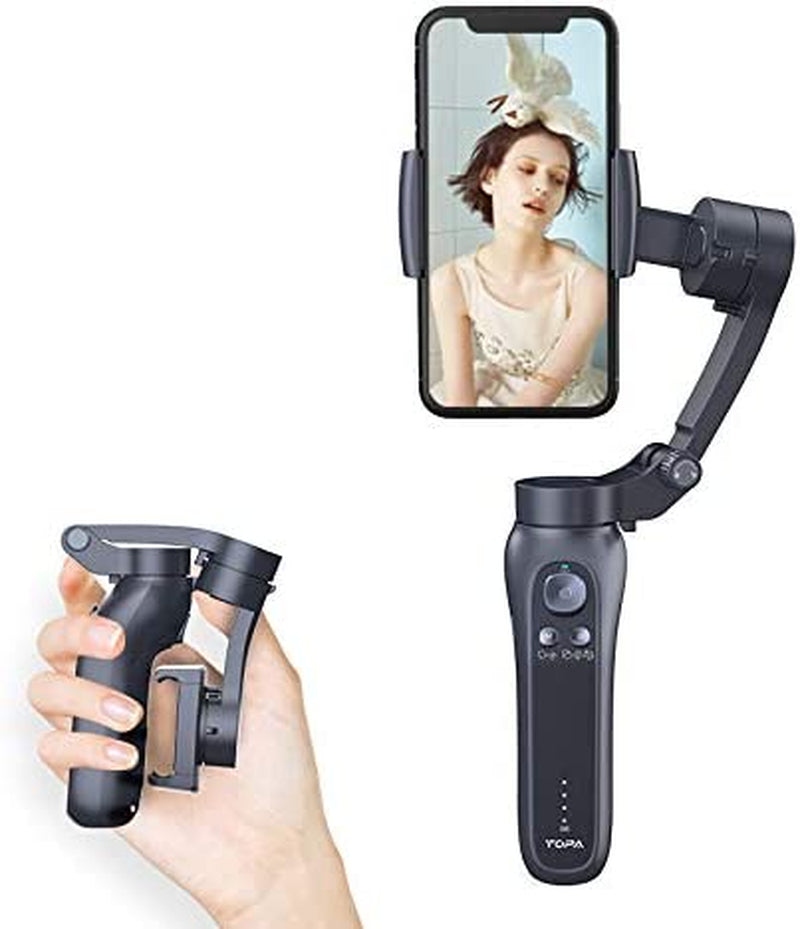 3-Axis Gimbal Stabilizer for Iphone 12 11 PRO MAX X XR XS Smartphone Vlog Youtuber Live Video Recording and Streaming with Sport Inception Mode Face Object Tracking Motion Time-Lapse (Black S) Zenith Black