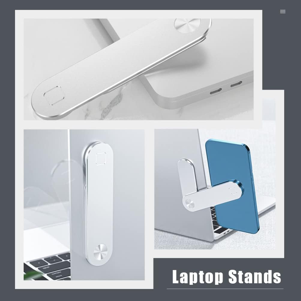 NUOBESTY Laptop Computer Stand Magnetic Phone Holder for Laptop, Adjustable Smartphone Stand Foldable Laptop Side Mount Clip Computer Expansion Bracket for Home Office Laptop Holder NUOBESTY