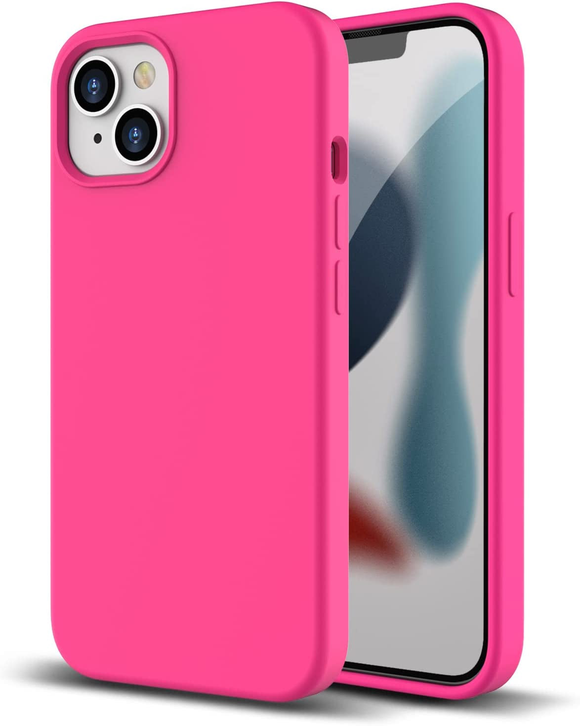 ZUSLAB Real Silicone Case Compatible with Apple Iphone 13 Mini Case 5.4 Inch (2021), Liquid Silicone Anti-Scratch Gel Rubber Shockproof Cover Drop Full Protection Case- Purple ZUSLAB Hot Pink