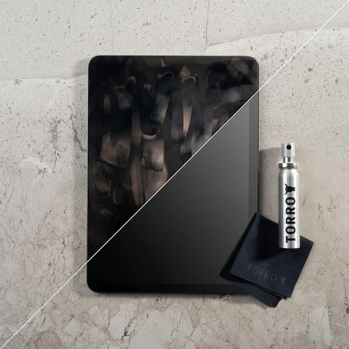 TORRO Screen/Lens Cleaner Kit – 25Ml Screen Cleaning Spray and Ultra-Premium Microfiber Cleaning Cloth (15Cm X 15Cm) Suitable for Smartphone, Ipad, Laptop, Macbook and More B.A.M Worldwide ltd