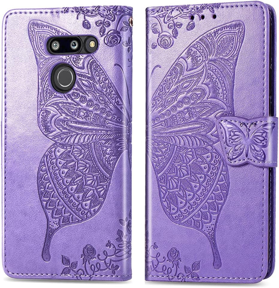 NKECXKJ LG G8 Thinq Case, Design for LG G8/G8 Thinq Case with Card Holder Stand Kickstand for Women Men Girls Boys,Lgg8/G8Thinq Wallet Cute PU Leather Flip Protective Cover 6.1 Inch-Blue NKECXKJ Purple For Lg G8