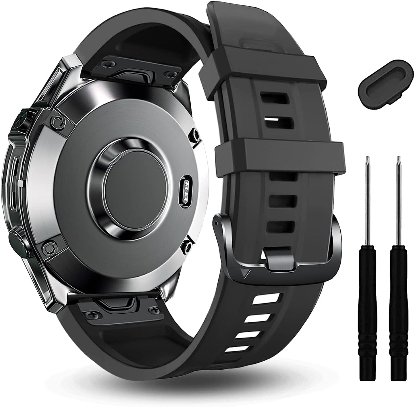 ZPJPPLX 20Mm Soft Silicone Quickfit Watch Band Compatible with Garmin Fenix 7S/Fenix 6S Pro/6S,Sport Replacement Wristband for Fenix 5S Plus/5S/Descent Mk2S Smartwatch Band ZPJPPLX Black