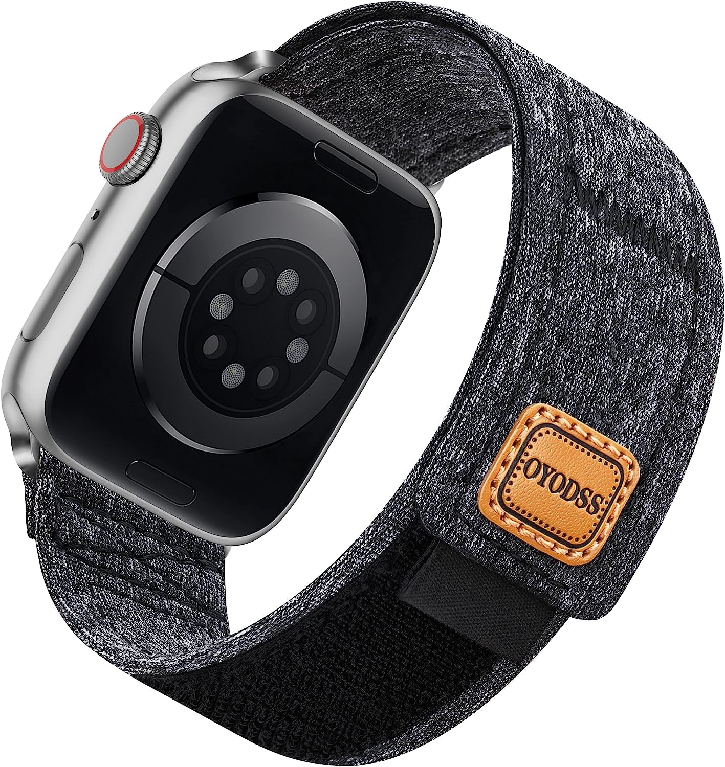 OYODSS Woven Fabric Cloth Band Compatible with Apple Watch Bands 38Mm 40Mm 41Mm 42Mm 44Mm 45Mm 49Mm, Adjustable Breathable Sport Strap for Iwatch Ultra Series 8/7/6/5/4/3/2/1 SE Women Men OYODSS Black Gray 38/40/41MM