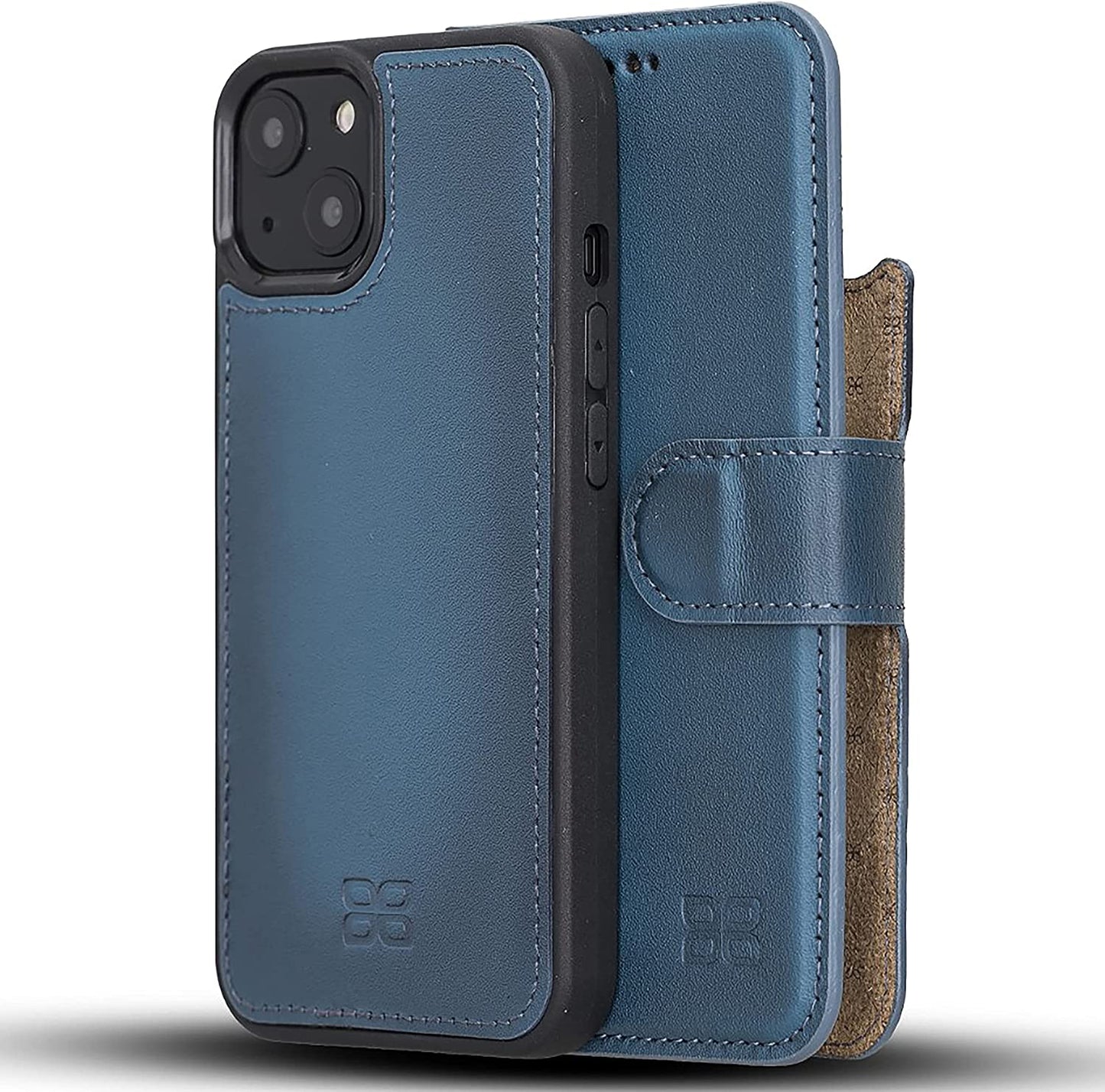 BOULETTA Leather Wallet Case for Iphone 13 Mini (5.4'') - Magsafe Flip Folio Cases Magnetic Detachable RFID Phone Cover with 3 Card Slots Bouletta Navy Blue