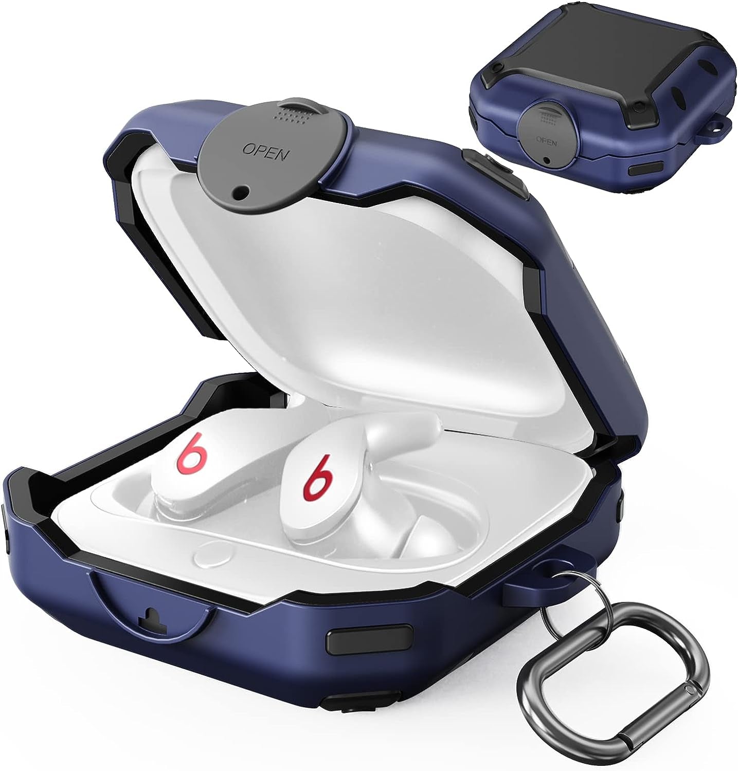 NUOMIJIO Case for Beats Fit Pro 2021 with Secure Lock Full Body Shock-Absorbing Anti-Scratch Hard Shell Protective Cover Compatible with Beats Fit Pro with Keychain (Red) NUOMIJIO Blue