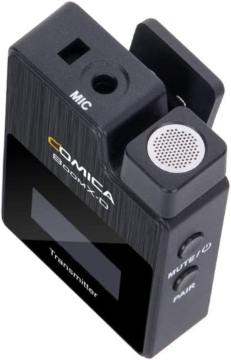 Comica Wireless Lavalier Microphone, Boomx-D2 2.4G Compact Wireless Lapel Microphone System with 2 Transmitter and 1 Receiver,Lav Mic for Smartphone Camera Podcast Interview Youtube Facebook Live comica