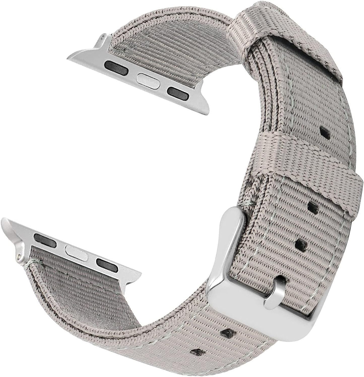 Durable Canvas Watch Bands Compatible with Apple Watch 45Mm 41Mm 44Mm 40Mm 42Mm 38Mm, Royal Woven Nylon Wrist Watch Strap for Iwatch Sery 7 6 5 4 3 2 1 Bands for Mens/Womens KAYSEUN Grey / Silver 41mm | 40mm | 38mm