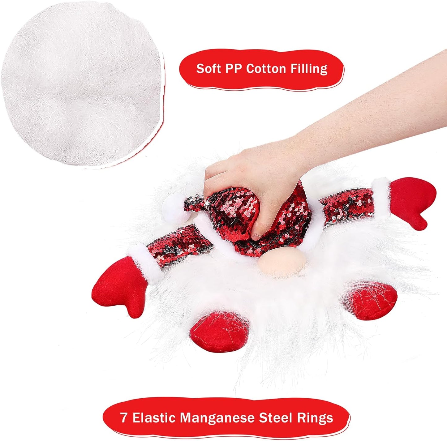 Fortuning'S JDS Gnome Christmas Tree Topper with Light, 21" Gnome Decorations with DIY Reversible Sequin Hat as Christmas Tree Ornaments Holiday Home Decor Fortuning's JDS