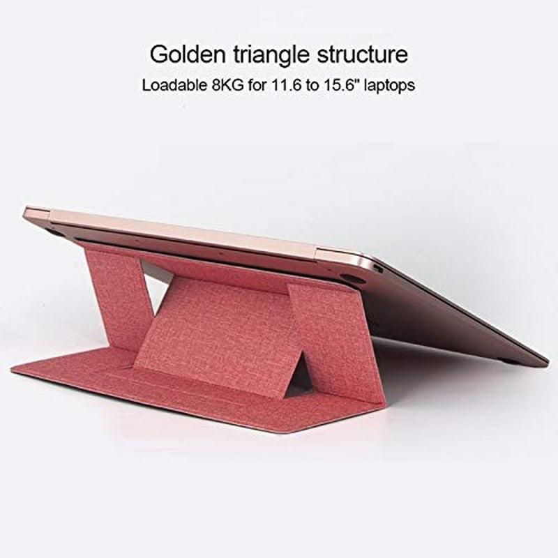 Wig Computer Shelf Build-In Magnetic Design Adjustable Automatic Adsorption Laptop PU Stand (Black) (Color : Black) wang