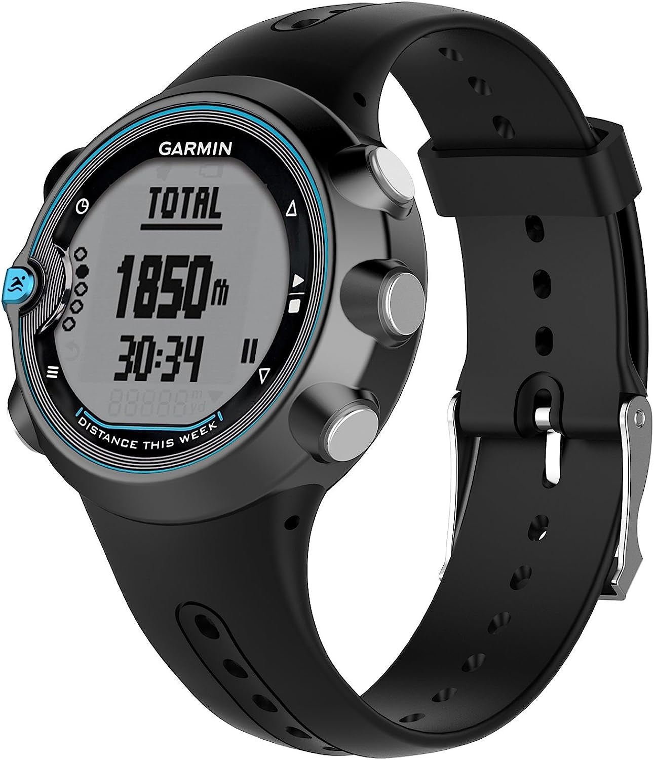 Fitturn Band Compatible with Garmin Swim Watch Bands Replacement Soft Silicone Black Watch Band Sports Strap Wristband Compatible with Garmin Swim Watch FitTurn