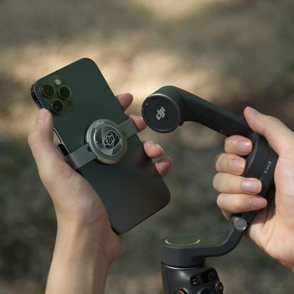 PALUMMA Magnetic Smartphone Clip Bracket Extension Buckle for DJI Osmo Mobile 6/OM 5/OM 4/OM 4 Se/Mobile SE Handheld Gimbal Clamp Holder Accessories, Grey, Smartphone Clip Bracket PALUMMA