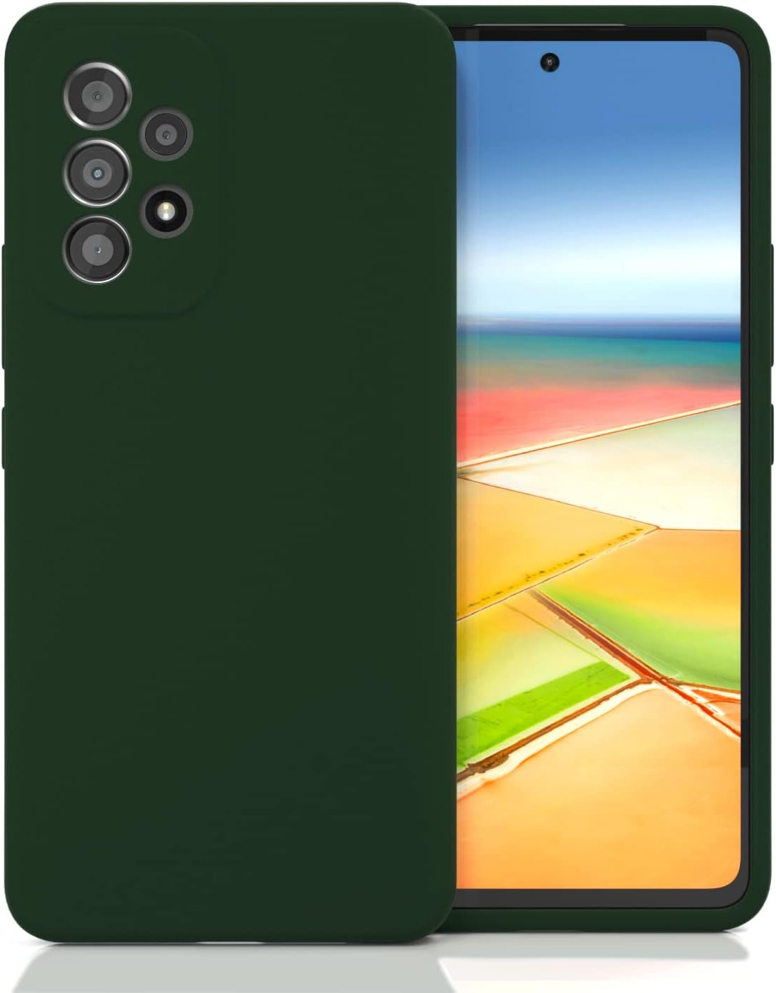 SYMOCA Liqiud Silicone Case for Samsung Galaxy A53 5G Silky Silicone Slim Full-Body Protective Shockproof Cover with Microfiber Lining Compatible with Galaxy A53 5G 6.5" (Jean Blue) SYMOCA Midnight Green