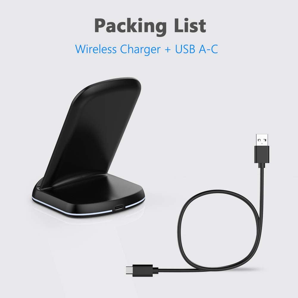 Yootech Wireless Charger,10W Max Wireless Charging Stand, Compatible with Iphone 14/14 Plus/14 Pro/14 Pro Max/13/13 Mini/13 Pro Max/Se 2022/12/11/X/8, Galaxy S22/S22 Ultra/S21/S20/S10(No AC Adapter) yootech