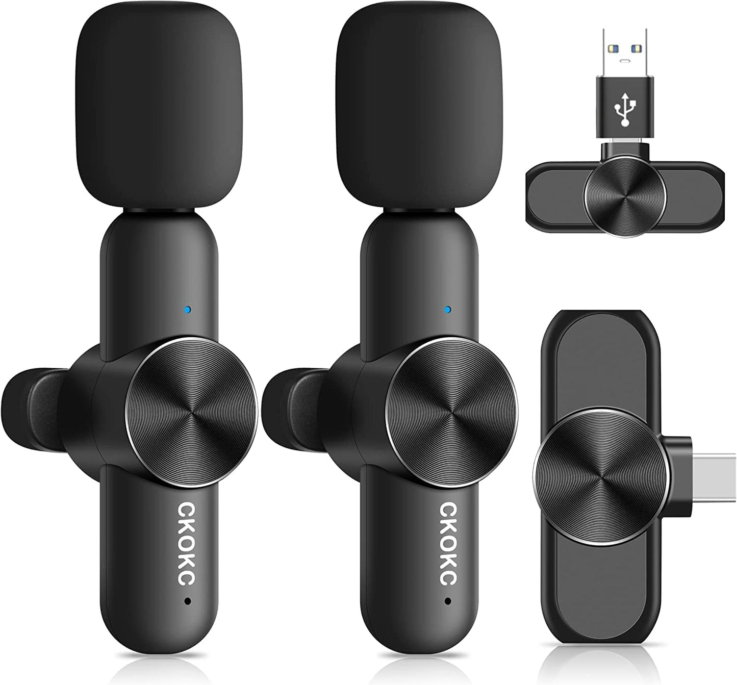 Dual Wireless Lavalier Microphone for Iphone/Android Phones/Dslr Camera/Laptop/Macbook/Gopro/Camcorder, Professional Lapel Mic for Video Recording/Vlogging/Youtube/Podcast/Livestream GRTPRTS IOS