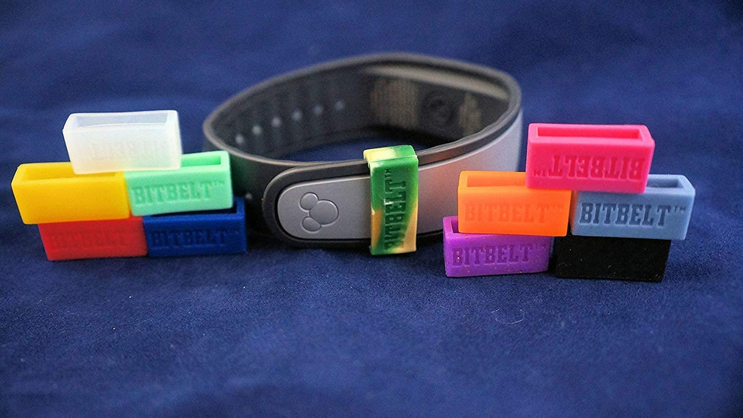 Bitbelt 12 Pack (One of Every Color, 3 That Glow in the Dark!) Protect Your Fitbit Charge, Fitbit Charge HR, Garmin Vivofit, or Disney Magicband with Bitbelt. We Invented the Secondary Safety Clasp. Bitbelt