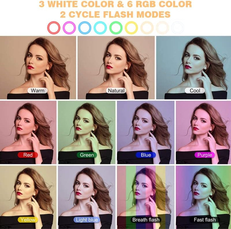 Selfie LED Stand Ring Light with Tripod Stand, Phone Holder,10” Inch Ring Multicolor 126 LED Light Shenzhen XTW Electronic Co., Ltd.