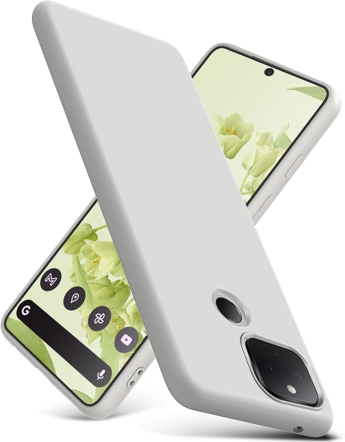 YSLBWLE Compatible with Google Pixel 5 Case, Thin Liquid Silicone Case,Shockproof,Slim Thin Phone Case for Google Pixel 5, Full Body Screen Camera Protective Cover-Red 4-Pixel5-03 YSLBWLE Off-White Google Pixel 5