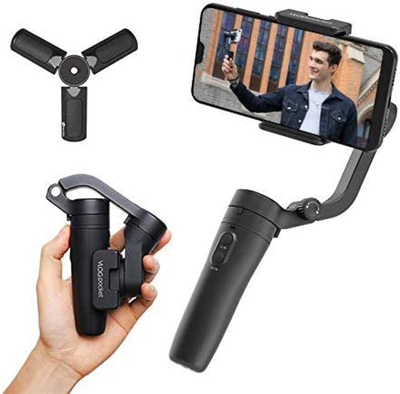 Feiyutech Vlog Pocket 2 Gimbal Stabilizer for Smartphone 3-Axis Foldable for Iphone 12/Mini XR XS Samsung HUAIWEI Xiaomi,Android/Iosapp Vlog Youtube Tiktok,Zoomcontrol,With Tripod,Max 0.55Lb JZJ Tech Vlog Pocket 1 -Black