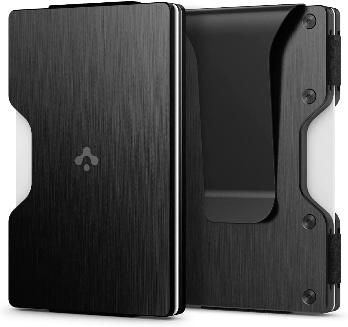 Spigen RFID Blocking Metal Wallet S Slim Minimalist Credit Card Holder for Men and Women with Cash Strap - Black Spigen Black W/ Money Clip