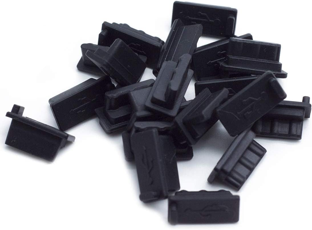 Yoohey 20PCS Silicone USB a Type Female anti Dust Cover Plug Protector Stopper, Blue Yoohey Black