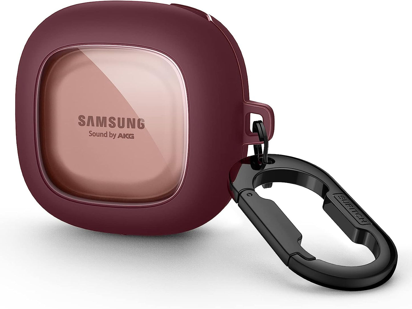 SURITCH for Samsung Galaxy Buds 2 Pro Case(2022)/Galaxy Buds 2 Case(2021)/Galaxy Buds Live Case(2020)/Galaxy Buds Pro Case(2021) Hard PC Shockproof TPU Cover with Gun-Colored Keychain Carabiner, Blue SURITCH Red