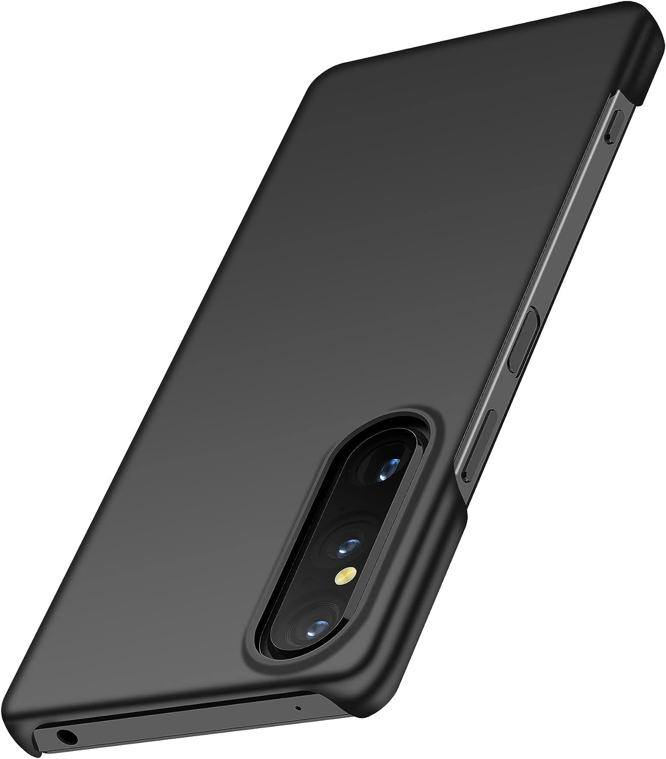 HZSANXIN Compatible with Sony Xperia 1V Case Full Cover Ultra Thin Matte anti Slip Scratch Resistant Back Shell (Green) ZhongQi Black