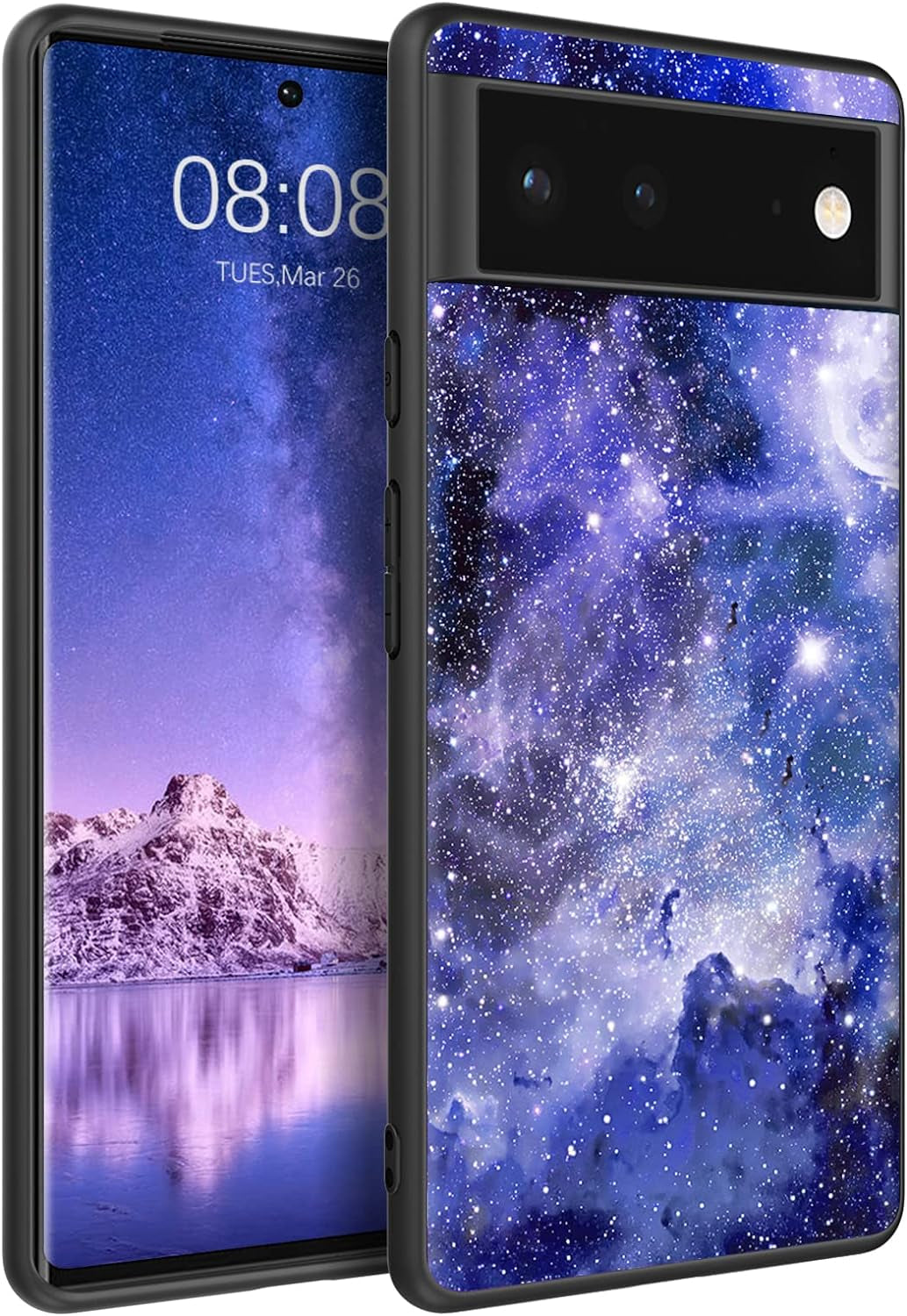 BENTOBEN Pixel 6 Case, Google Pixel 6 Case, Slim Fit Glow in the Dark Soft Flexible Bumper Protective Shockproof anti Scratch Non-Slip Cute Case Cover for Google Pixel 6 (2021) 6.4 Inch, Purple Nebula BENTOBEN C516-Blue Nebula