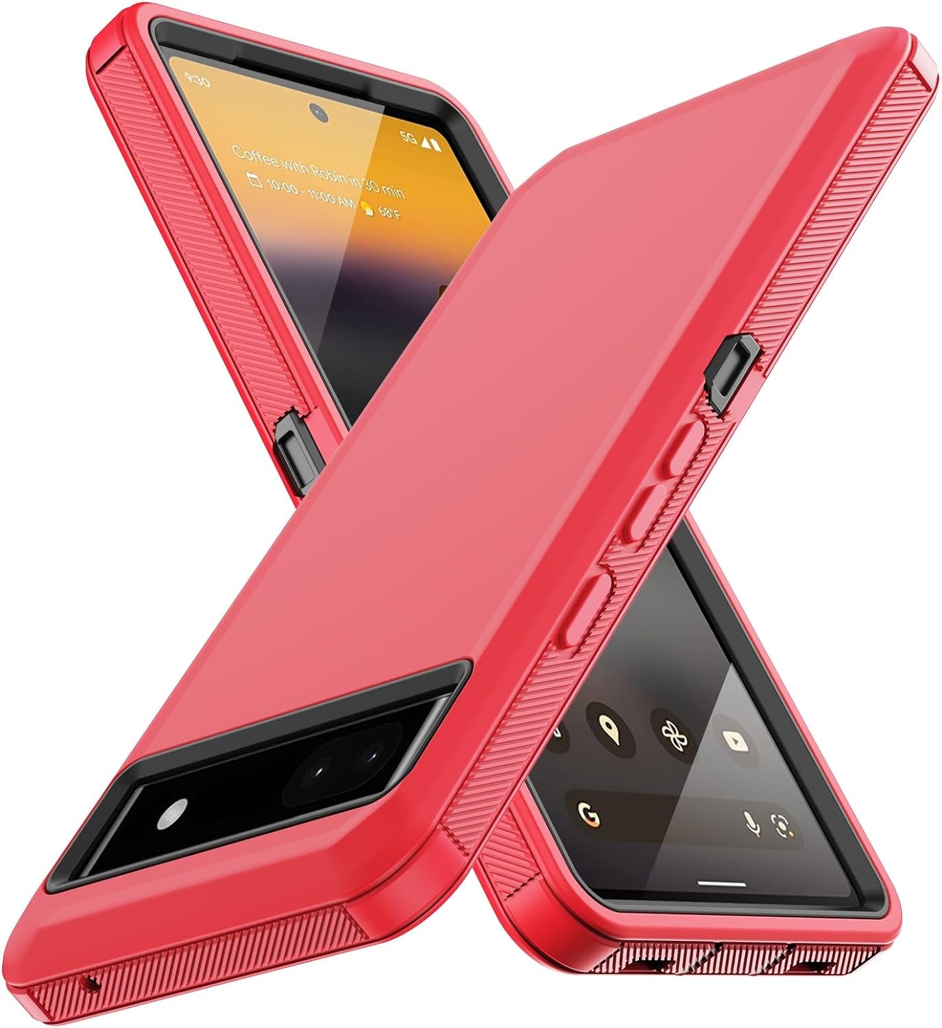 Aimoll-88 for Google Pixel 6A Case, with Built in Screen Protector Heavy Duty Drop Protection, Full Body Rugged Shockproof Dustproof Tough Protective Phone Cover for Google Pixel 6A Black Aimoll-88 Red