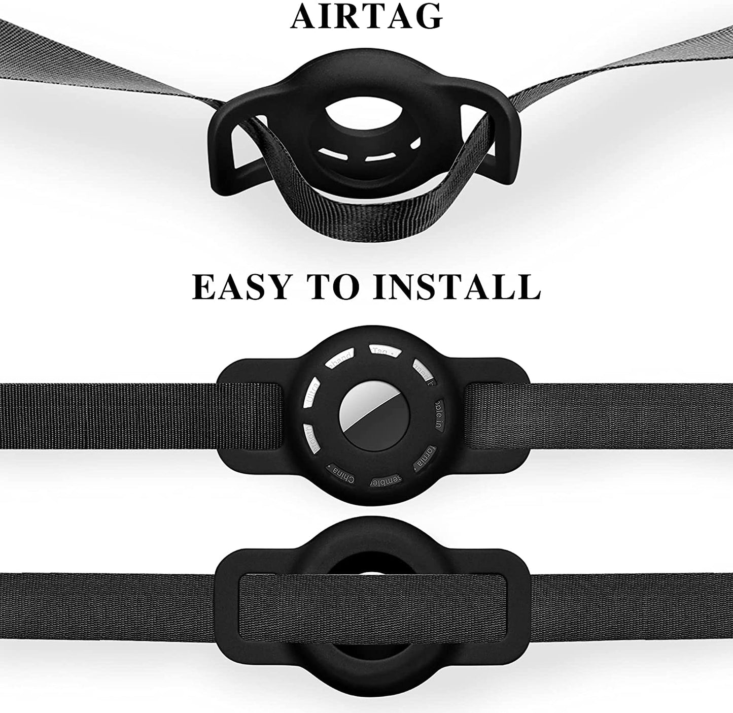 WWW Case for Airtag 2021,(2 Pack) Airtag Dog Collar Holder,Airtag Cat Collar Case with Anti-Lost Design for Cat Dog Collars Small Pet Puppy Loop & Backpack Bag Straps-Black& Navy Guangzhou Yuchan Trading Co., Ltd