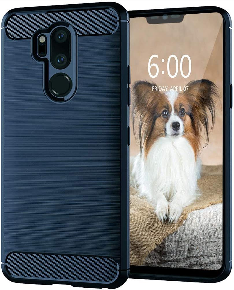 KEEPCA Clear Case for LG G7 Thinq,Slim Thin Soft Skin Silicone TPU Lightweight Gel Anti-Scratch Shockproof Protective Cases Cover for LG G7 Thinq,Crystal Clear KEEPCA Brushed Blue