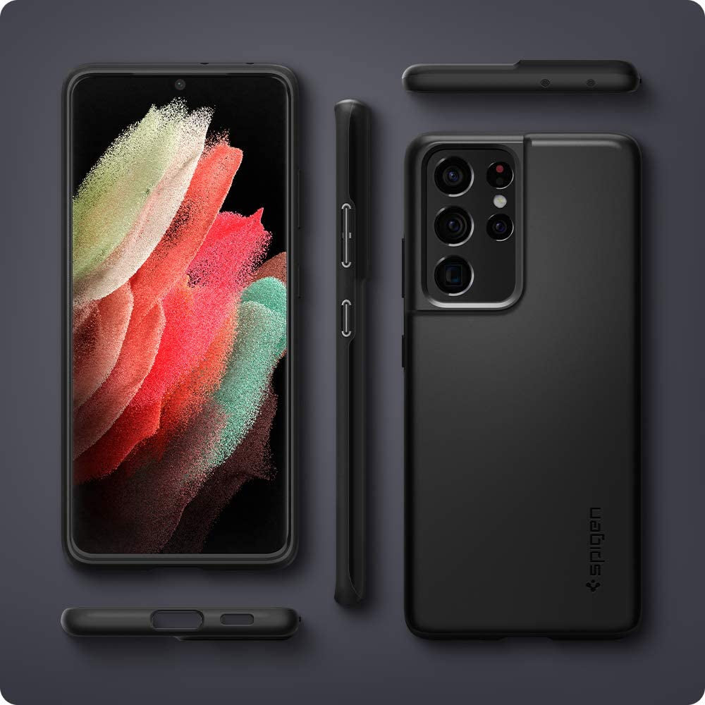 Spigen Thin Fit Designed for Galaxy S21 Ultra Case (2021) - Black Spigen