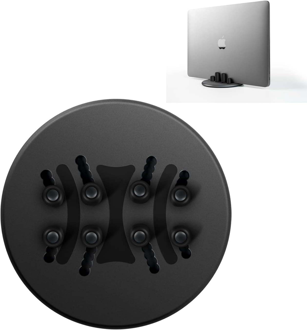 Magnetic Laptop & Mac Mini Vertical Stand Organizer, Engmolphy Magnetic Laptop Computer Holder Desktop Stand for New Retina Apple Macbook Pro/Air, Mac Mini, Apple TV, Ipad Pro and Cell Phones enGMOLPHY