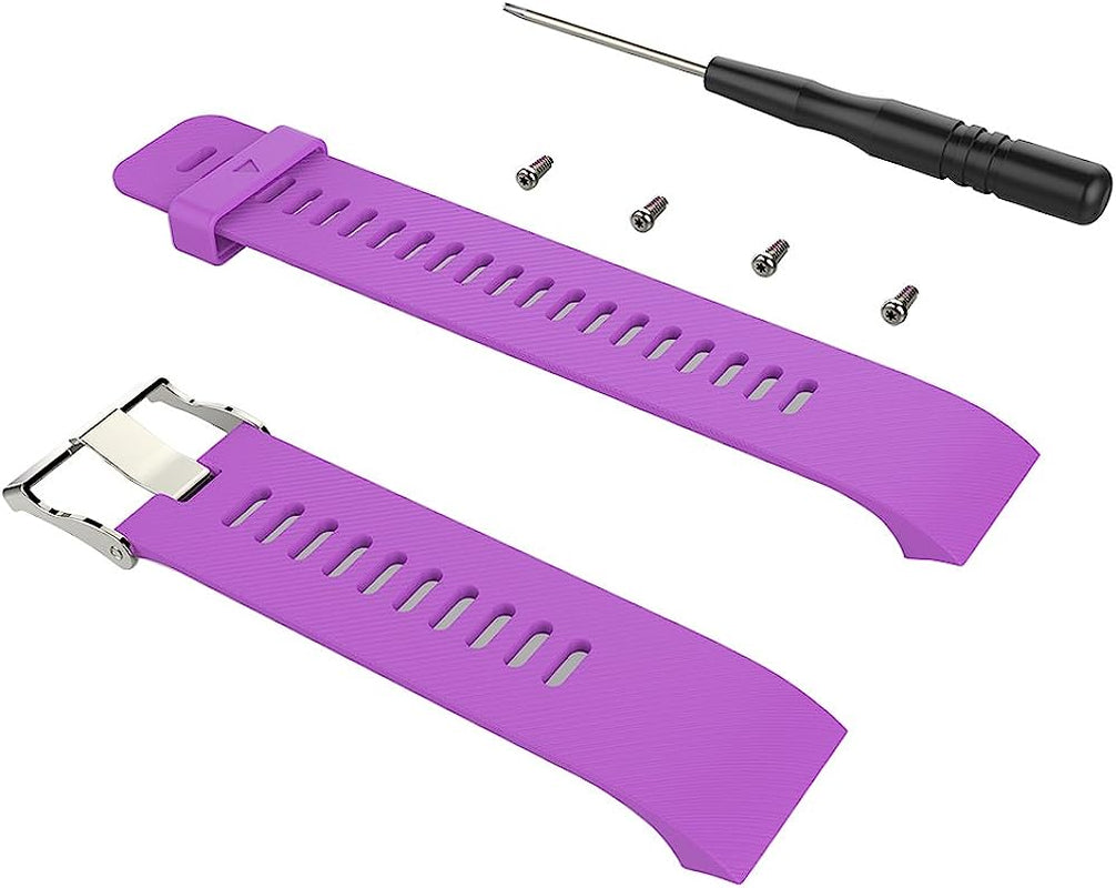 Replacement Band for Garmin Forerunner 35, Silicone Replacement Fitness Bands Bracelet Sport Strap Wristband Accessory with Screwdriver for Garmin Forerunner 35 bossblue Purple