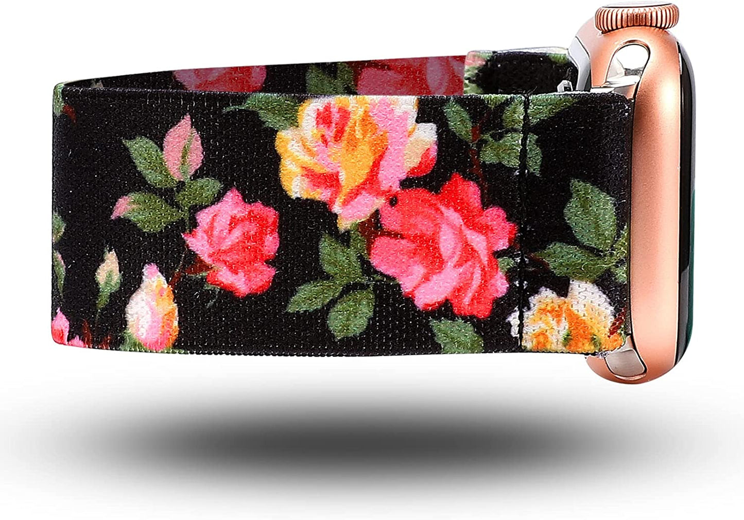 TOYOUTHS Elastic Band Compatible with Apple Watch Band Scrunchies Stretchy Solo Loop 41Mm/40Mm/38Mm Soft Nylon Strap Replacement Wristband for Iwatch Series 8/7/SE/6/5/4/3/2/1, Black/Gold/Blue, S TOYOUTHS