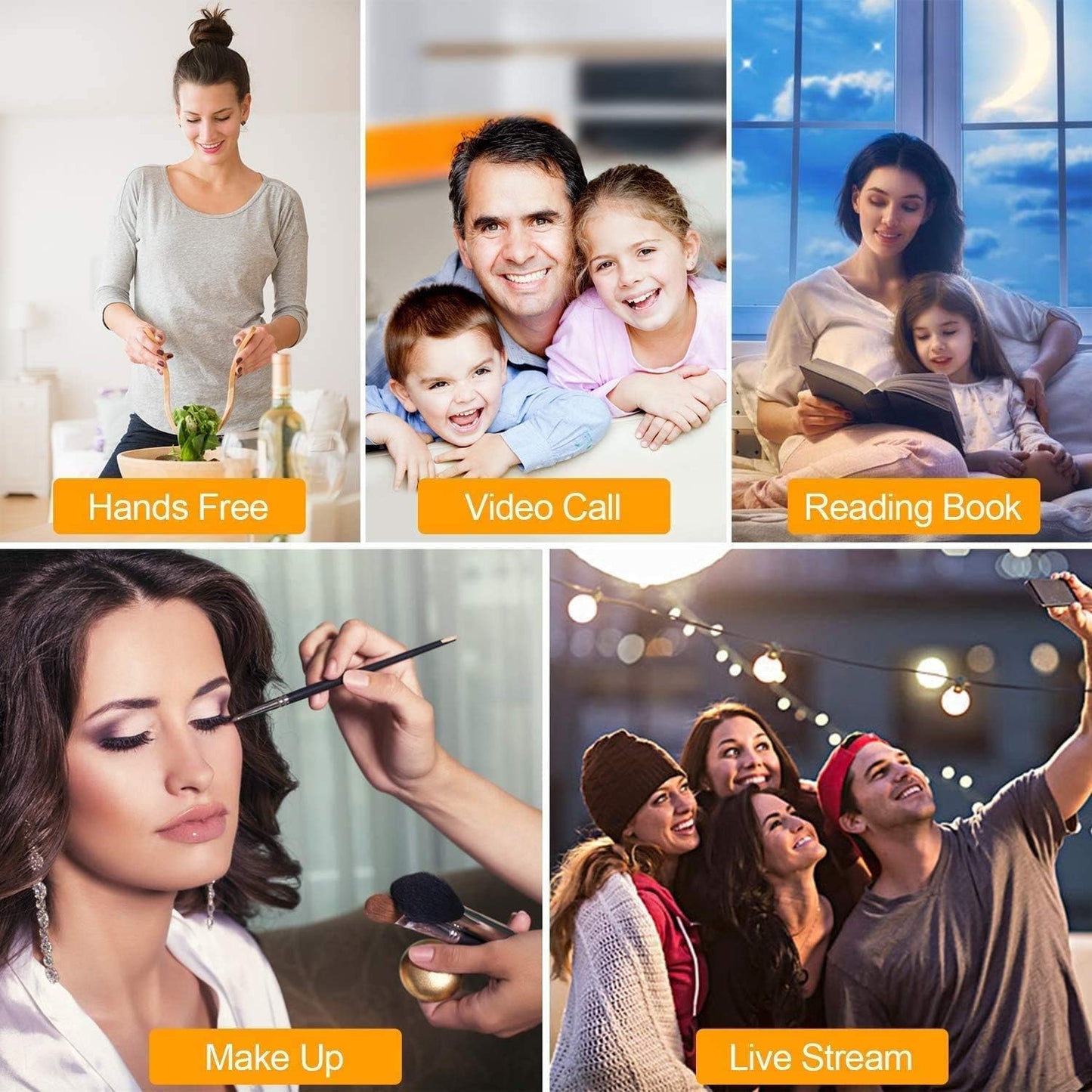 6" Selfie Ring Light with Tripod Stand & Cell Phone Holder for Live Stream Makeup,Mini Led Camera Ring Light Table Lamp Fill Light for Youtube Video Photography Shooting Vlog USB Plug HOMREALM