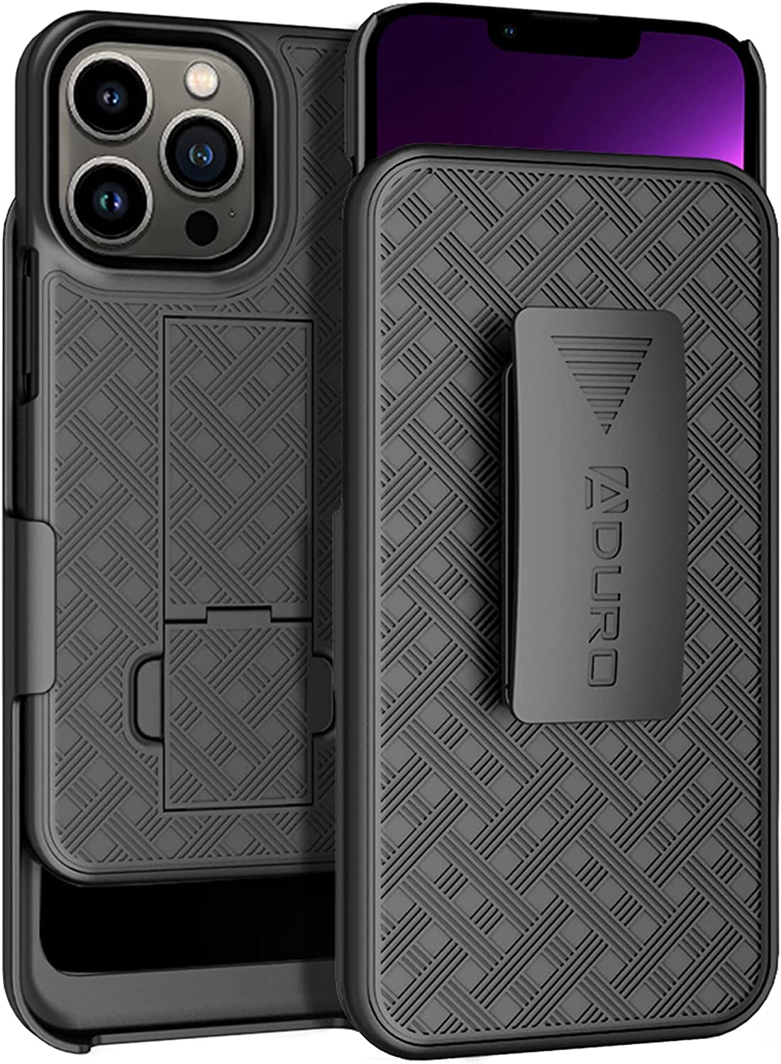 Aduro Combo Case with Kickstand & Holster for Iphone 13 Mini, Slim Shell & Swivel Belt Clip Holster, with Built-In Kickstand for Apple Iphone (5.4") 2021 Aduro Iphone 13 Pro (6.1")
