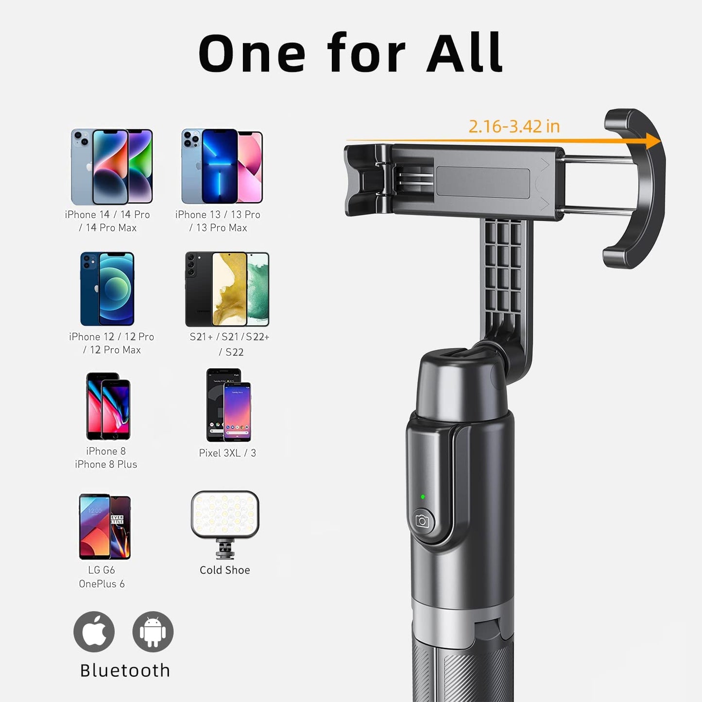 Selfie Stick Tripod for Iphone, Cell Phone Stand for Recording with Wireless Remote, Lightweight Tripod Stand for Iphone 13/12/12 Pro/12 Pro Max/11/11 Pro/X/Xr/Xs/8/7/6S,Android Samsung Smartphone vimitty