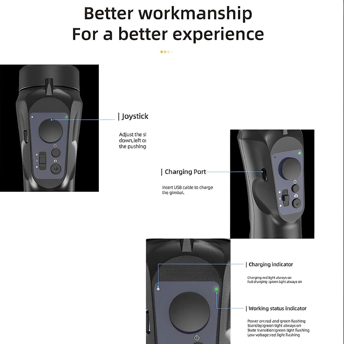 3 Axis Gimbal Stabilizer for Smartphone with Tripod,Foldable Phone Gimbal for Android and Iphone 14 PRO MAX, Stabilizer for Video Vlog Live Streaming LinaStore