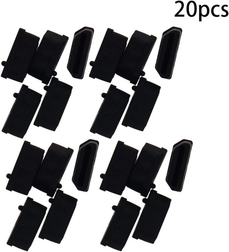 Fielect 20Pcs Silicone HDMI anti Dust Cover Plugs Protector Stopper Cap Black for Female Port Black for TV, Computer, 14X7X5Mm Fielect