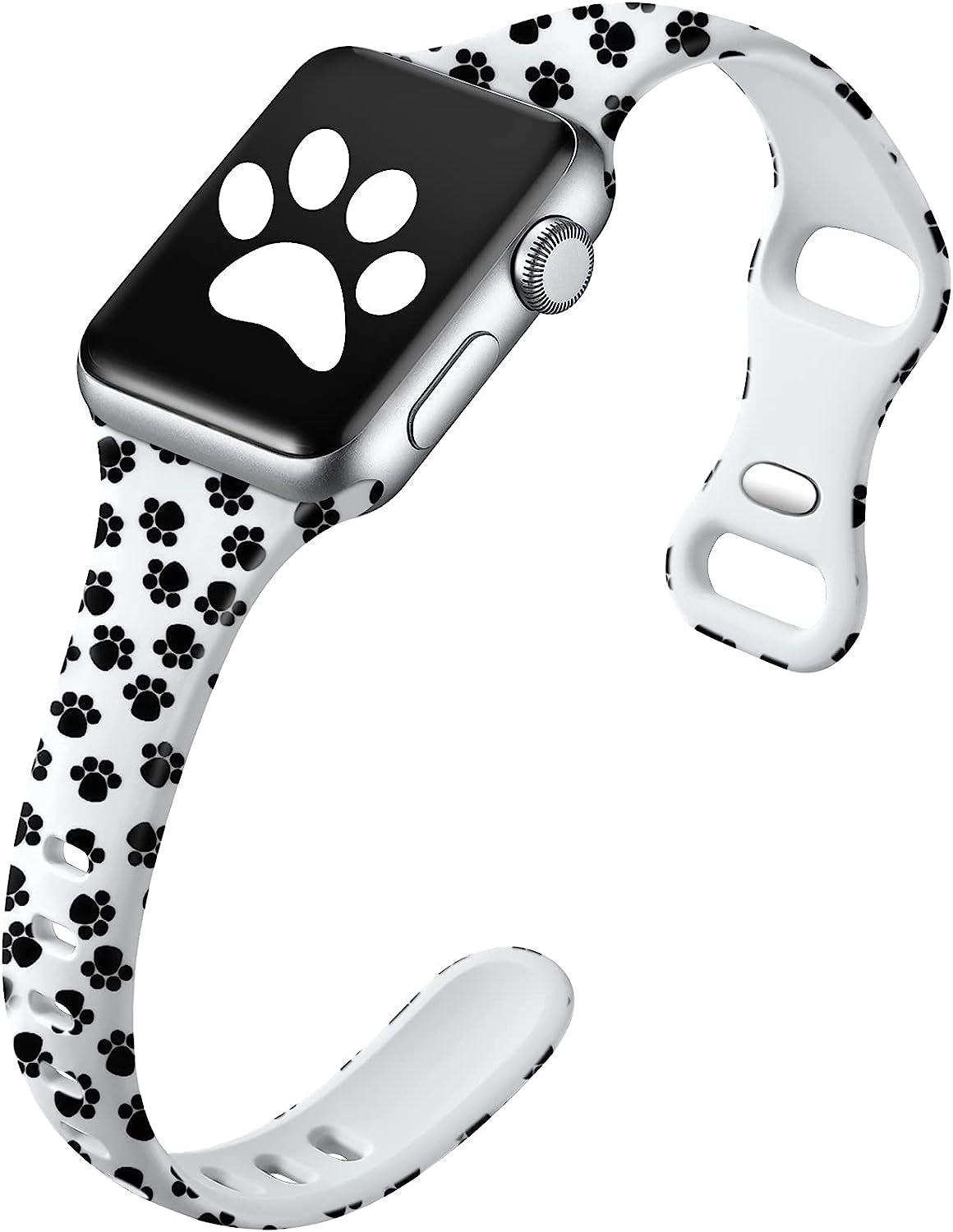 Witzon Thin Bands Compatible with Apple Watch Band 40Mm 38Mm 41Mm for Women, Fadeless Floral Cute Printed Slim Silicone Sport Replacement Wristbands for Iwatch SE Series 7 6 5 4 3 2 1 Smart Watch Witzon Paw