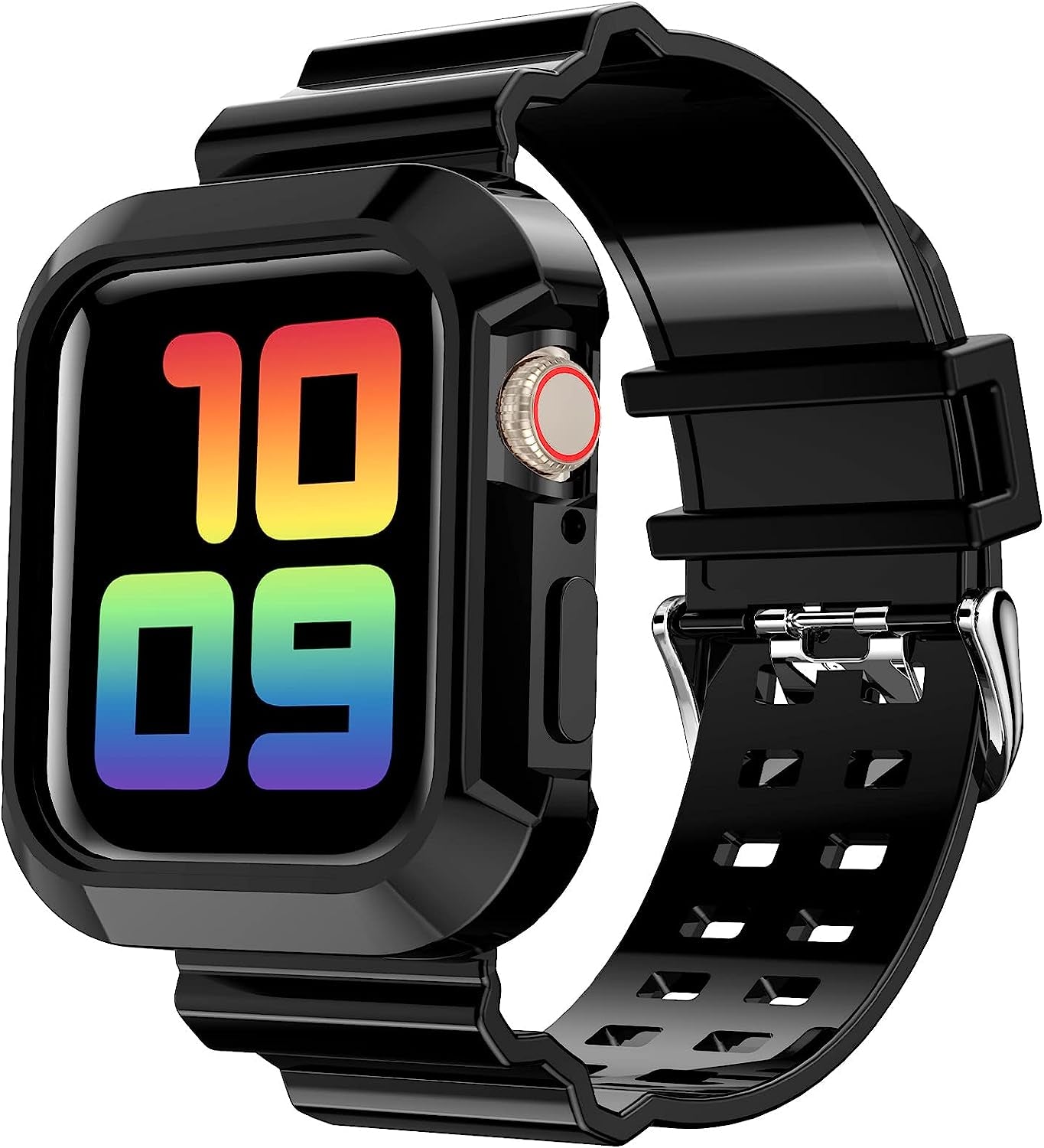 DABAOZA Compatible for Clear Apple Watch Band 38Mm 40Mm 41Mm 42Mm 44Mm 45Mm with Case, Women Girl Glitter Clear Bling Crystal Sport Strap and Bumper for Iwatch Band Ultra SE Series 8/7/6/5/4/3/2/1 DABAOZA Black 45mm/44mm/42mm