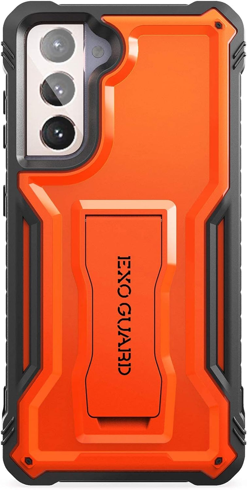 Exoguard Samsung Galaxy S21 plus 5G Case, Rubber Shockproof Full Body Cover Case for Samsung S21 plus Phone 6.7 Inch, Built-In Kickstand (Red) ExoGuard Orange