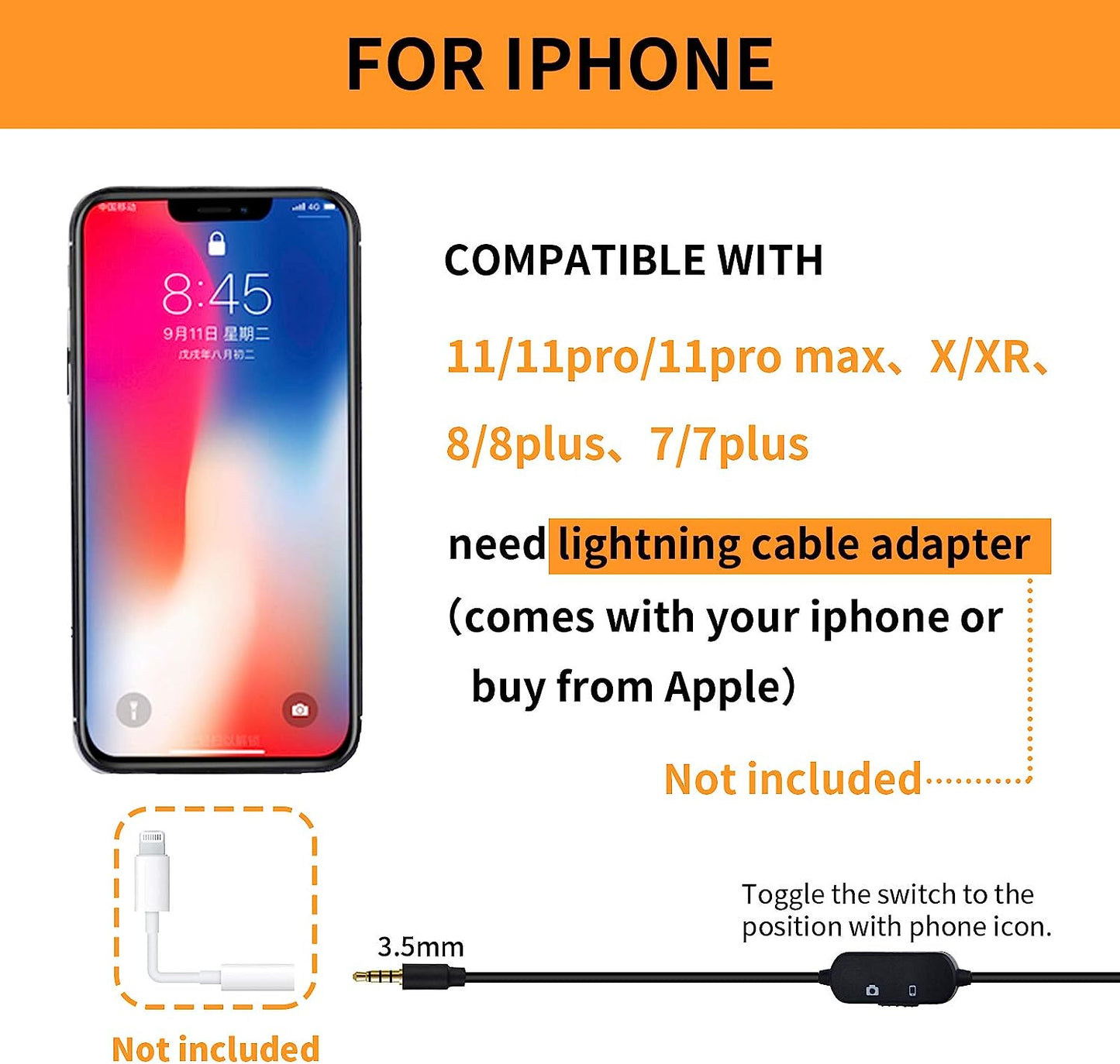 REALMIC Professional Lavalier Omnidirectional Condenser Microphone for Ipone and Android Smartphone Audio Video Recording, Plug and Play-For Youtube Tiktok Podcast Interviews REALMIC