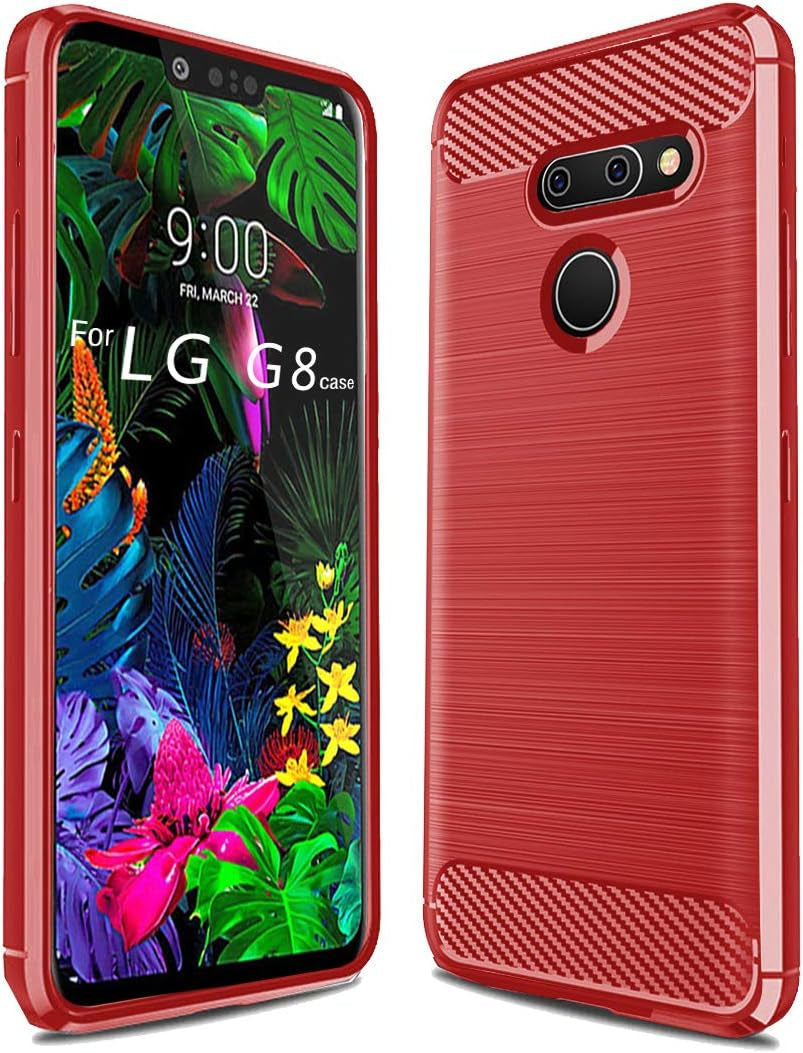 Sucnakp for LG G8 Thinq Case,Lg G8 Case, TPU Shock Absorption Cell Phone Cases Technology Raised Bezels Protective Cover for LG G8 Case (TPU Blue) Sucnakp Tpu Red