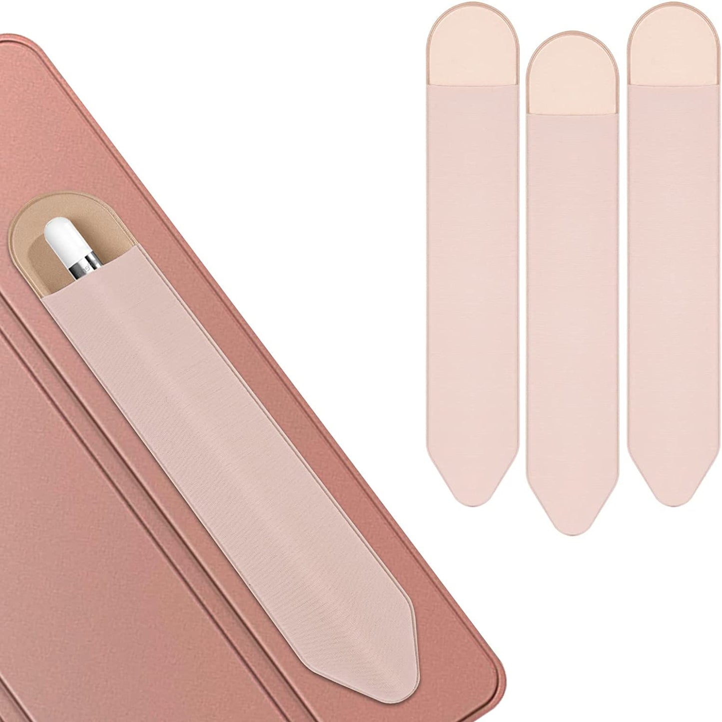 Apple Pencil Holder, 3 Pack Pen Sleeve for Apple Pencil 1St 2Nd Generation Case, Elastic Stylus Pocket ( Black ) Lousrnman Pink
