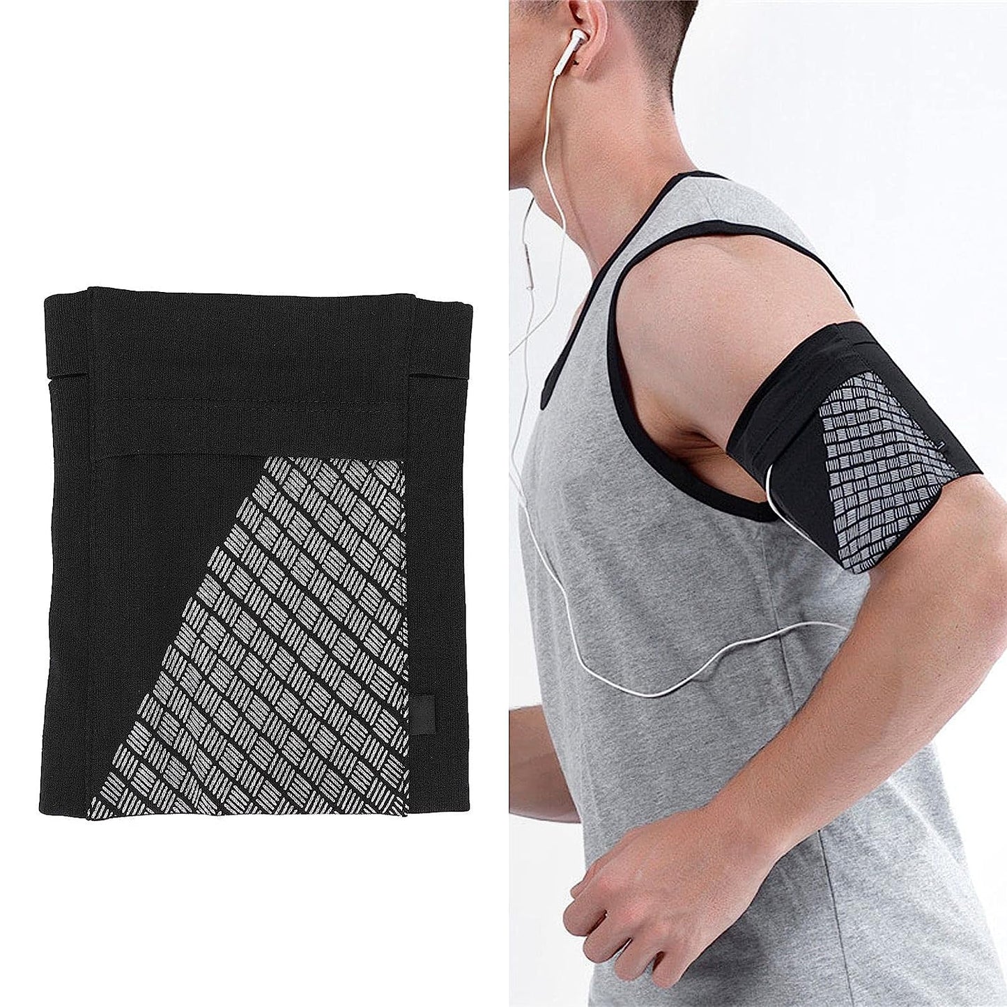 Cell Phone Armband - Running Arm Band Holder Pouch Case Phone Armband Sleeve Universal Comfort Arm Cell Phone Holder Sports Armband for Running, Fitness and Gym Workouts (M) Dioche