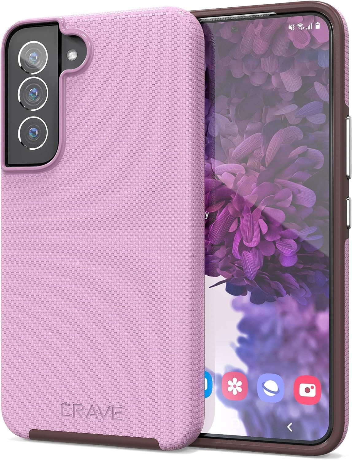 Crave Dual Guard for Samsung Galaxy S22 Case, Shockproof Protection Dual Layer Case for Samsung Galaxy S22 5G - Black Crave Lilac