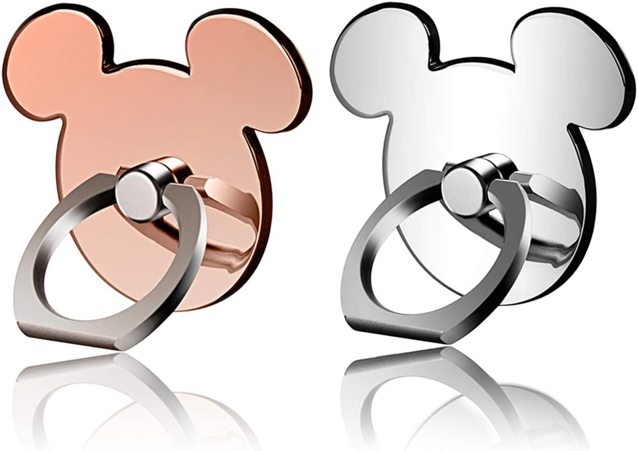 Universal Phone Ring Bracket Holder 2 Pieces, Metal Finger Grip Stand Holder Ring,Car Mount for Iphone 6S plus 7 Plus, Samsung Galaxy S7 Edge HTC Smartphones Tablet Phone Ring AiKiTi Rose Gold &Silver